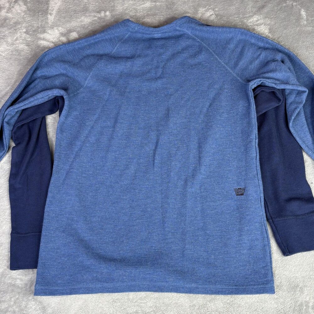 Mack Weldon Mens Small Blue Thermal Tagless Raglan Long Sleeve Crew Shirt - Picture 12 of 14